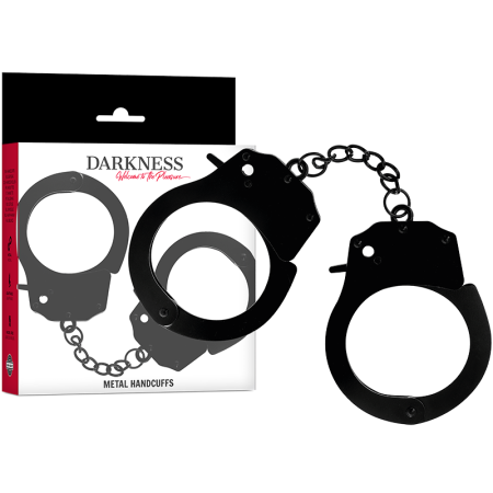 DARKNESS - Schwarze Metall-Handschellen für BDSM