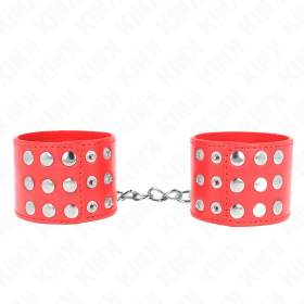 KINK Verstellbare Handgelenksfesseln mit Druckverschluss Rot 19-24 cm x 5,5 cm