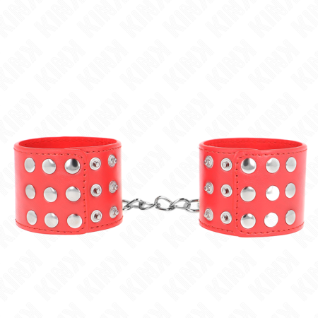 KINK Verstellbare Handgelenksfesseln mit Druckverschluss Rot 19-24 cm x 5,5 cm