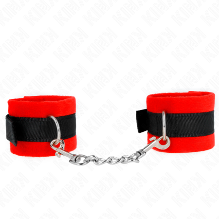 KINK Anfänger-Muñequeras Schwarz-Rot 30 x 7 cm – Bequeme BDSM-Handfesseln
