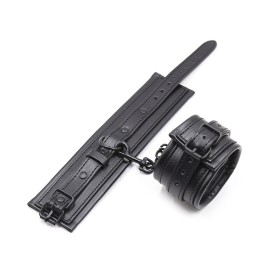 OHMAMA FETISH - Verstellbare Handgelenkfesseln aus schwarzem Leder