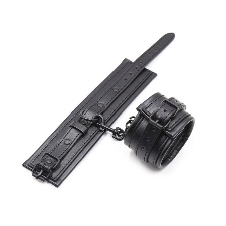 OHMAMA FETISH - Verstellbare Handgelenkfesseln aus schwarzem Leder