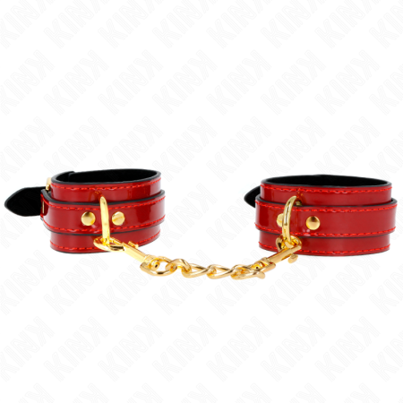 KINK - Joanna Angel Rote Verstellbare Handgelenksfesseln mit Goldkette 16.5-26 cm x 4 cm