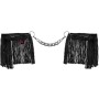 Obsessive Sherila Handfesseln - Einheitsgröße, schwarze verstellbare Fesseln mit silberner Kette