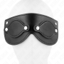 KINK Lederimitat-Maske mit abnehmbaren Augenabdeckungen 22 x 9 cm