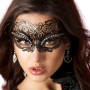 CHILIROSE - CR 3706 Schwarze Masken-Augenmaske aus Messing mit Kristallen