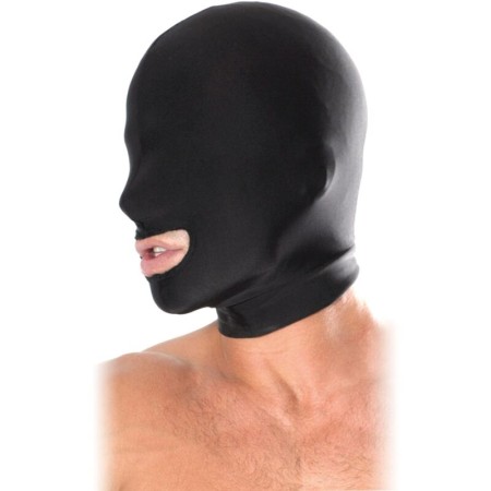 FETISH FANTASY SERIES - Offene Mund Maske Schwarz aus Spandex