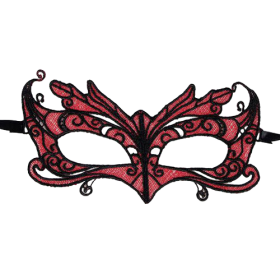 Queen Lingerie Spitzen-Antifaz mit roten Details – verführerisches Accessoire