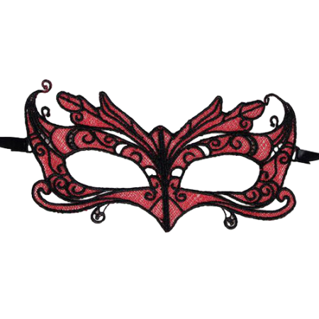 Queen Lingerie Spitzen-Antifaz mit roten Details – verführerisches Accessoire