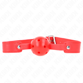KINK - Rote atmungsaktive Ballknebel 4,5 cm mit verstellbarem 65 x 2,5 cm Riemen