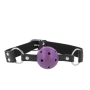 KINK Atemaktive Ballknebel 4 cm mit Doppelniet, Lila, Verstellbar 42-58 cm