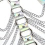 SUBBLIME Brustgeschirr mit Ringen und Ketten in Silber, Einheitsgröße