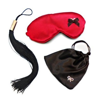 INEDIT Dominatrix Peitschen-Kit mit Satin-Augenmaske und Tasche