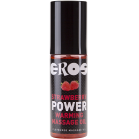 EROS POWER LINE - Power Massageöl mit Wärmeeffekt, 100 ml, Erdbeergeschmack