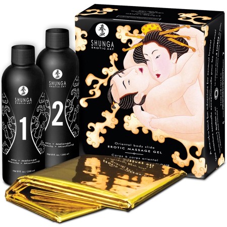 SHUNGA Oriental Massagegel Körper zu Körper Melone Mango 2x250ml