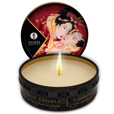 SHUNGA Mini Caress by Candelight Massagekerze Erdbeere & Cava 30 ml