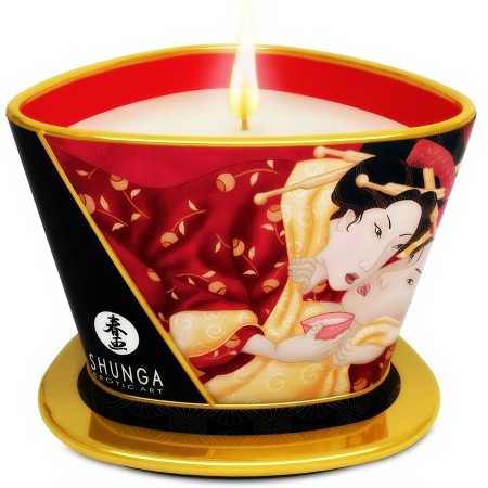 SHUNGA Mini Caress by Candlelight Massagekerze Erdbeeren & Cava 170 ml