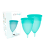 STERCUP Menstruationstasse Pack Größe S + L aus FDA-zertifiziertem Silikon, Aquamarin