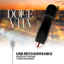 DOLCE VITA - Wiederaufladbarer Vibrator Tres Schwarz mit 7 Geschwindigkeiten