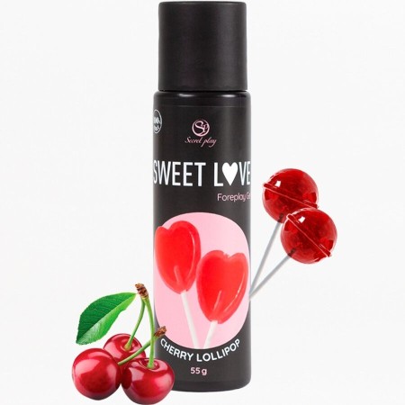 SECRETPLAY Cereza Lollipop Gel Sweet Love 60 ml – Essbares, aromatisiertes Gleitgel