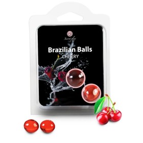 SECRETPLAY Brazilian Balls Kirsche - 2er Set mit aromatisiertem Gleitmittel