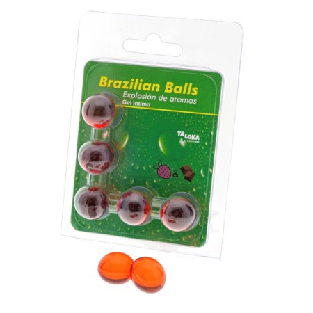 TALOKA - 5 Brazilian Balls Intimes Gel Erdbeere & Schokolade