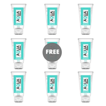 AQUA TRAVEL - Wasserbasierter Gleitgel mit tropischem Fruchtgeschmack - 50 ml 8+1 gratis
