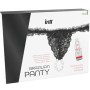 INTT RELEASES - Schwarzer Brazilian Slip mit Perlen und 50 ml Erdbeer-Lubrikant