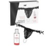 INTT RELEASES - Schwarzer Brazilian Slip mit Perlen und 50 ml Erdbeer-Lubrikant