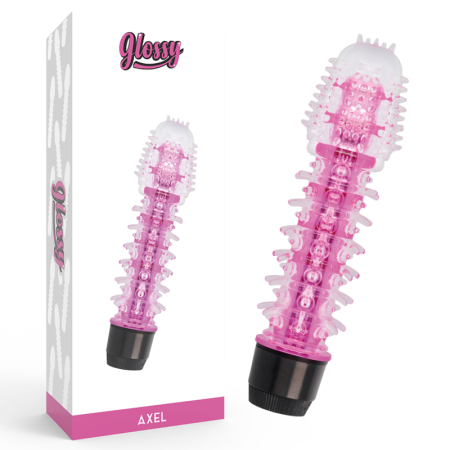 GLOSSY - AXEL Vibrator Rosa, ergonomisch, wasserdicht, TPE-Platin