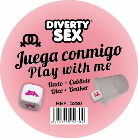 DIABLO PICANTE - Weißer harter Würfel mit Frauenposen und transparentem Becher