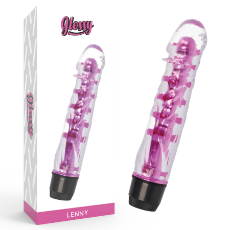 GLOSSY - LENNY Vibrator Rosa - Wasserdichter TPE Körpervibrator