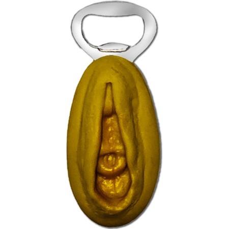 DIABLO PICANTE - Silbern-goldener Flaschenöffner in Vaginenform