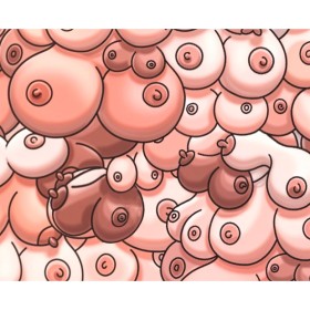 DIABLO PICANTE - Bunte Mauspad mit Brust-Design