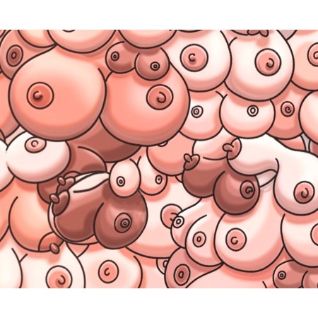 DIABLO PICANTE - Bunte Mauspad mit Brust-Design