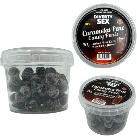 DIABLO PICANTE - 20 karamelartige Bonbons in Penisform mit Rum-Cola-Geschmack