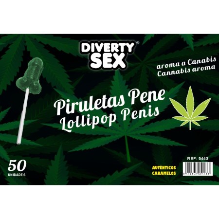 DIABLO GOLOSO - 50 Penis-Lutscher mit Cannabis-Aroma
