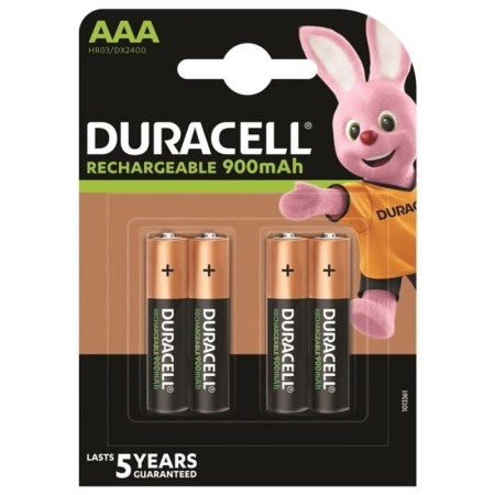 DURACELL - Wiederaufladbare AAA Batterie HR03 900mAh, 4er Pack