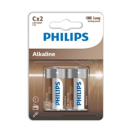 PHILIPS - Alkaline C-Batterien LR14, 2er Blisterpack