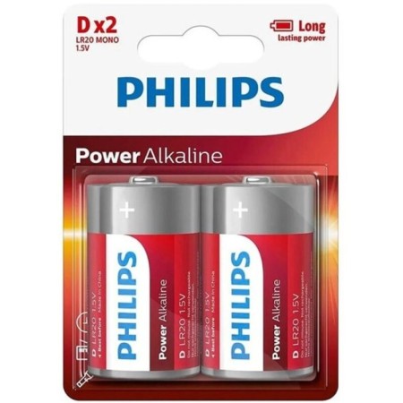 PHILIPS Power Alkaline Batterie D LR20, 2er Blisterpack