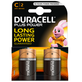 DURACELL PLUS POWER Alkaline Batterie C LR14, 2 Stück