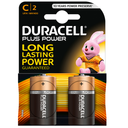 DURACELL PLUS POWER Alkaline Batterie C LR14, 2 Stück