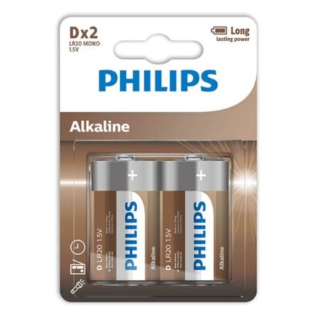 PHILIPS Alkaline Batterie D LR20, 2er Blisterpack