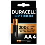 DURACELL OPTIMUM 200 Alkali-Batterien AA LR6, 4er Blisterpack
