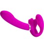 PRETTY LOVE Valerie Doppel-Strap-On Vibrator mit 12 Vibrationsmodi, Lila