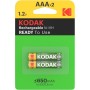 KODAK HR03 AAA 650mAh wiederaufladbare Batterie, 2er Blisterpack
