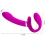 PRETTY LOVE Valerie Doppel-Strap-On Vibrator mit 12 Vibrationsmodi, Lila