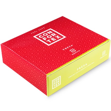 CONFORTEX Erdbeer Kondome 144 Stück – Hochwertiger Latex mit aromatischem Erdbeergeschmack