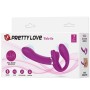 PRETTY LOVE Valerie Doppel-Strap-On Vibrator mit 12 Vibrationsmodi, Lila