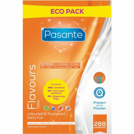 PASANTE Eco Pack Kondome mit Geschmacksvielfalt, 288 Stück